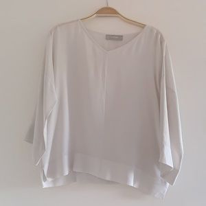 Everlane white silk shirt